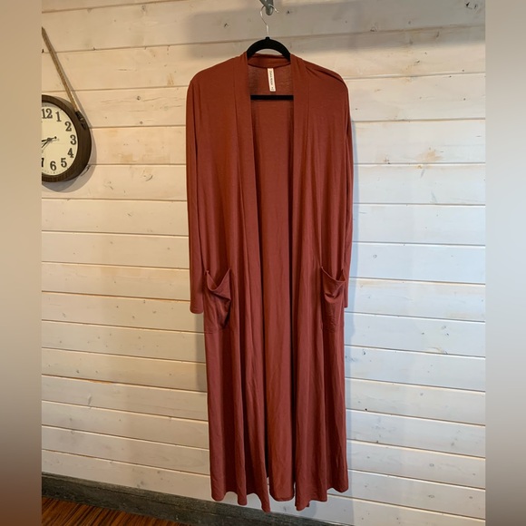 Zenana Premium | Rusty Orange Duster Cardigan - Picture 1 of 7